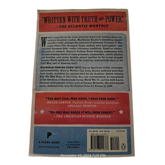 Andersonville 60th anniversary edition by MacKinlay Kantor plume books isbn 9780 - Picture 4 of 5
